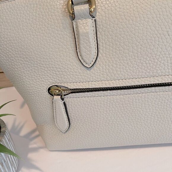 Coach - Cara Soft Pebble Leather Satchel Crossbody Bag. Dust Bag Chalk - Picture 3 of 15